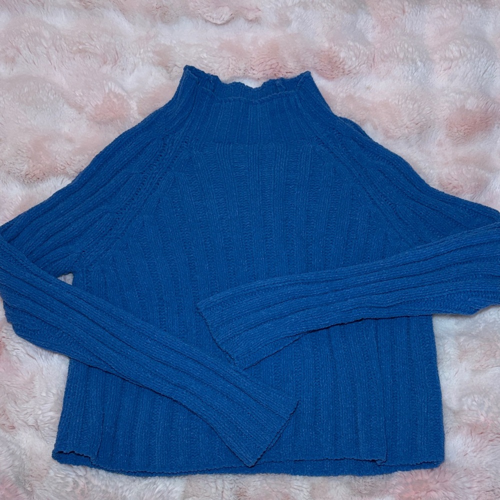 American Eagle Outfitters Vibrant Blue Turtleneck Sweater